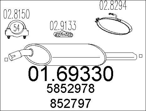 MTS 01.69330 - Глушитель выхлопных газов, конечный autodnr.net