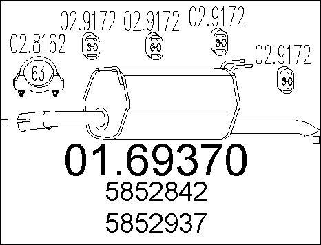 MTS 01.69370 - Глушник вихлопних газів кінцевий autocars.com.ua