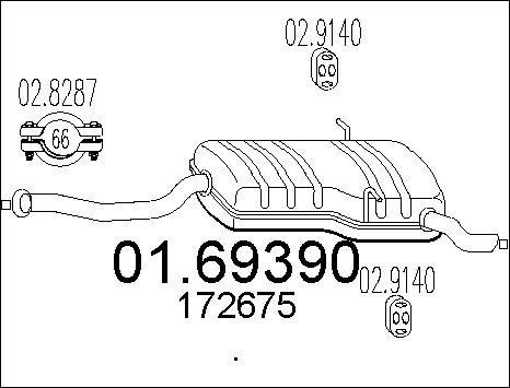 MTS 01.69390 - Глушник вихлопних газів кінцевий autocars.com.ua