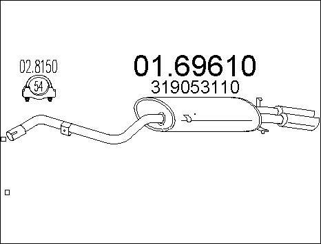 MTS 01.69610 - Глушник вихлопних газів кінцевий autocars.com.ua