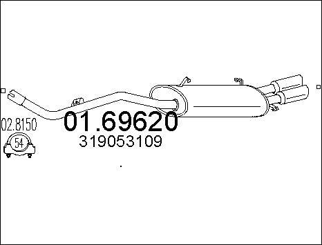 MTS 01.69620 - Глушник вихлопних газів кінцевий autocars.com.ua