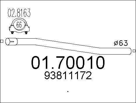 MTS 01.70010 - Труба вихлопного газу autocars.com.ua