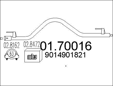 MTS 01.70016 - Труба вихлопного газу autocars.com.ua