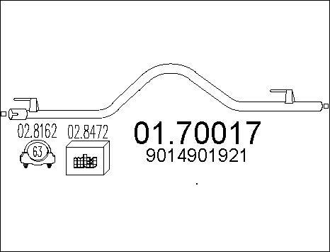 MTS 01.70017 - Труба вихлопного газу autocars.com.ua