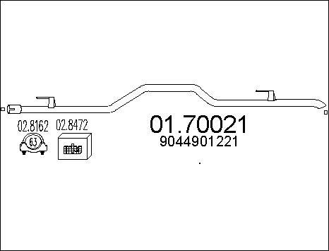 MTS 01.70021 - Труба вихлопного газу autocars.com.ua
