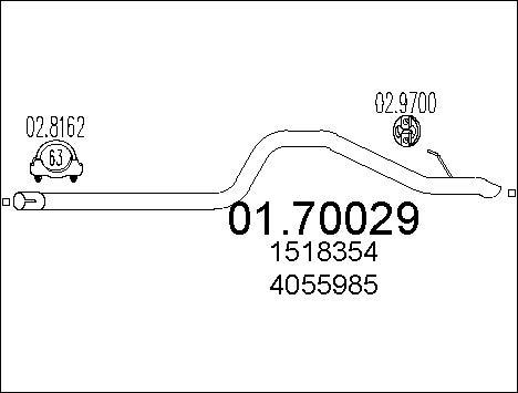 MTS 01.70029 - Труба выхлопного газа avtokuzovplus.com.ua