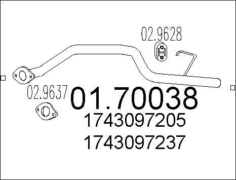MTS 01.70038 - Труба выхлопного газа avtokuzovplus.com.ua