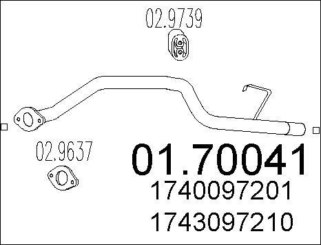 MTS 01.70041 - Труба вихлопного газу autocars.com.ua