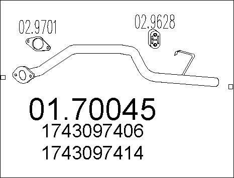 MTS 01.70045 - Труба выхлопного газа avtokuzovplus.com.ua
