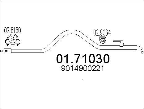 MTS 01.71030 - Труба вихлопного газу autocars.com.ua