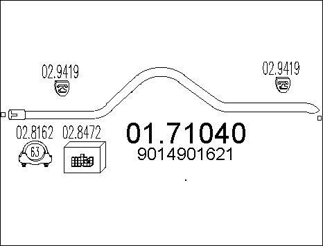 MTS 01.71040 - Труба вихлопного газу autocars.com.ua