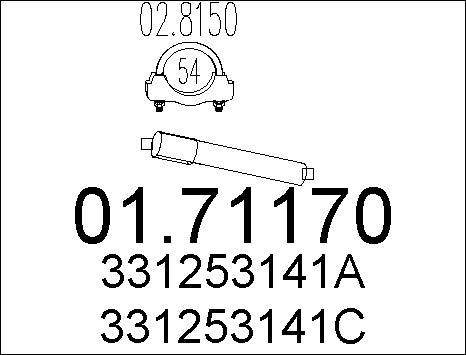 MTS 01.71170 - Труба вихлопного газу autocars.com.ua