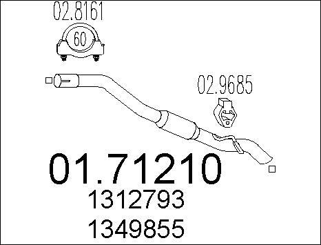 MTS 01.71210 - Труба глушника autocars.com.ua