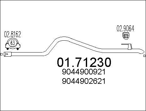 MTS 01.71230 - Труба выхлопного газа avtokuzovplus.com.ua