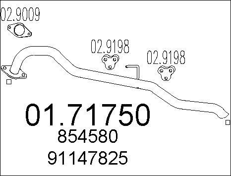MTS 01.71750 - Труба вихлопного газу autocars.com.ua