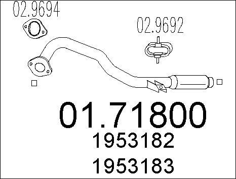 MTS 01.71800 - Труба вихлопного газу autocars.com.ua