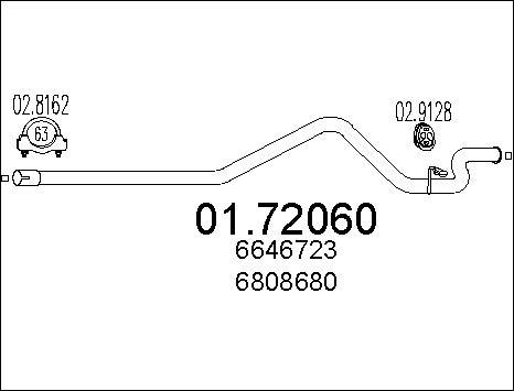 MTS 01.72060 - Труба вихлопного газу autocars.com.ua
