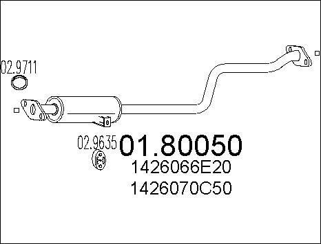 MTS 01.80050 - Средний глушитель выхлопных газов avtokuzovplus.com.ua