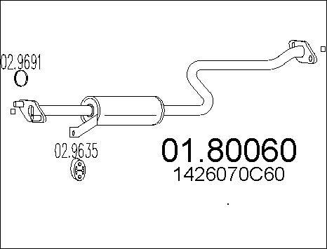 MTS 01.80060 - Средний глушитель выхлопных газов avtokuzovplus.com.ua