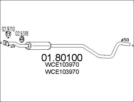 MTS 01.80100 - Середній глушник вихлопних газів autocars.com.ua