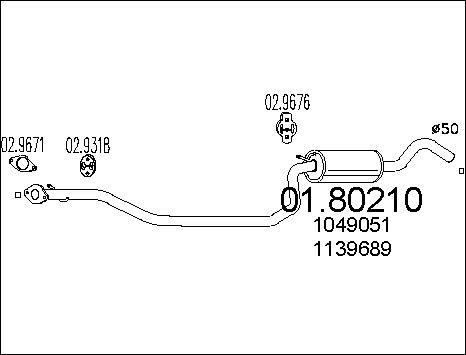 MTS 01.80210 - Средний глушитель выхлопных газов avtokuzovplus.com.ua