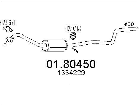 MTS 01.80450 - Середній глушник вихлопних газів autocars.com.ua