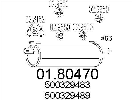 MTS 01.80470 - Средний глушитель выхлопных газов autodnr.net