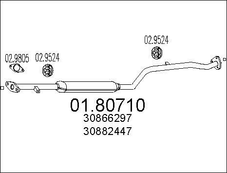 MTS 01.80710 - Середній глушник вихлопних газів autocars.com.ua