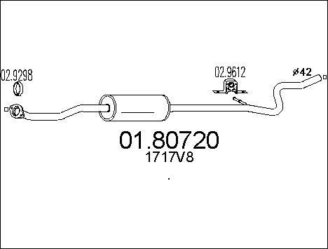 MTS 01.80720 - Середній глушник вихлопних газів autocars.com.ua
