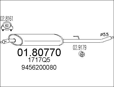 MTS 01.80770 - Середній глушник вихлопних газів autocars.com.ua
