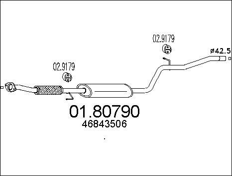 MTS 01.80790 - Средний глушитель выхлопных газов avtokuzovplus.com.ua