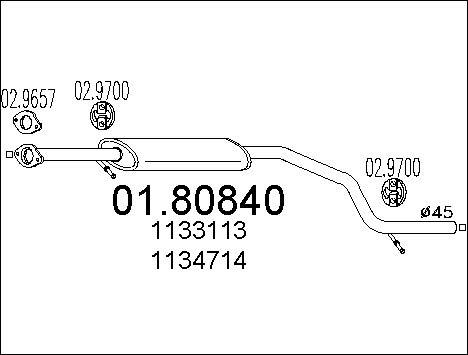 MTS 01.80840 - Средний глушитель выхлопных газов avtokuzovplus.com.ua