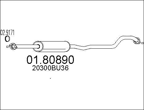 MTS 01.80890 - Середній глушник вихлопних газів autocars.com.ua
