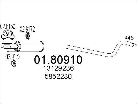 MTS 01.80910 - Середній глушник вихлопних газів autocars.com.ua