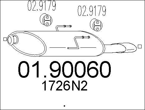 MTS 01.90060 - Глушник вихлопних газів кінцевий autocars.com.ua