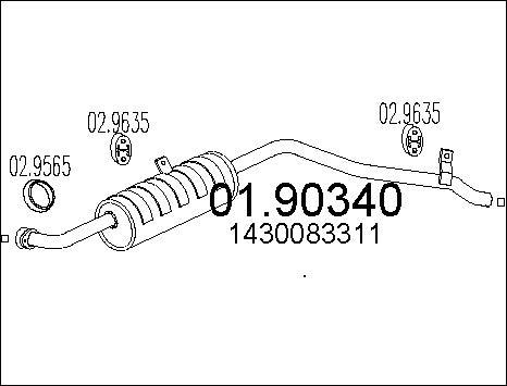 MTS 01.90340 - Глушник вихлопних газів кінцевий autocars.com.ua