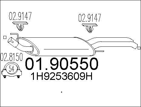 MTS 01.90550 - Глушник вихлопних газів кінцевий autocars.com.ua