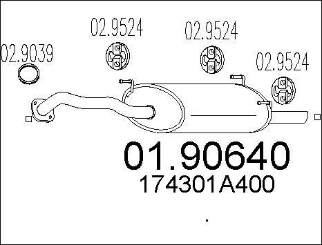 MTS 01.90640 - Глушник вихлопних газів кінцевий autocars.com.ua