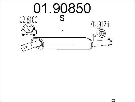 MTS 01.90850 - Глушник вихлопних газів кінцевий autocars.com.ua