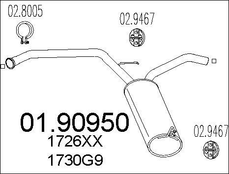 MTS 01.90950 - Глушитель выхлопных газов, конечный avtokuzovplus.com.ua