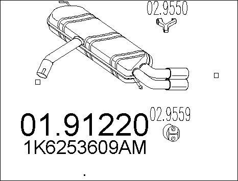 MTS 01.91220 - Глушник вихлопних газів кінцевий autocars.com.ua