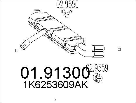 MTS 01.91300 - Глушник вихлопних газів кінцевий autocars.com.ua