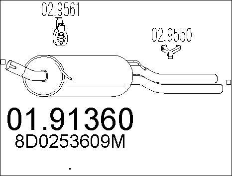 MTS 01.91360 - Глушник вихлопних газів кінцевий autocars.com.ua
