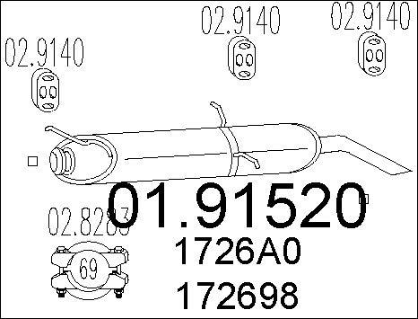 MTS 01.91520 - Глушник вихлопних газів кінцевий autocars.com.ua