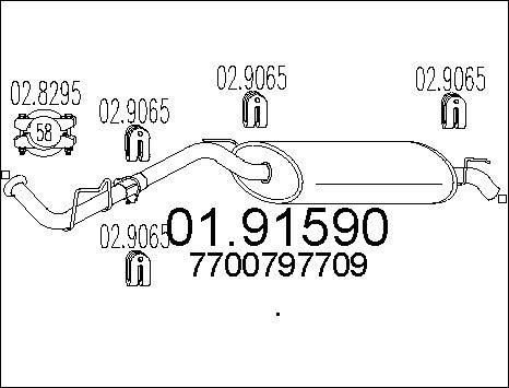 MTS 01.91590 - Глушник вихлопних газів кінцевий autocars.com.ua