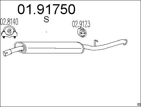 MTS 01.91750 - Глушник вихлопних газів кінцевий autocars.com.ua