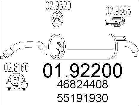 MTS 01.92200 - Глушник вихлопних газів кінцевий autocars.com.ua