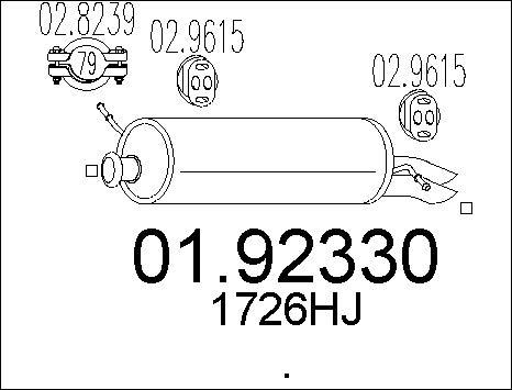 MTS 01.92330 - Глушник вихлопних газів кінцевий autocars.com.ua