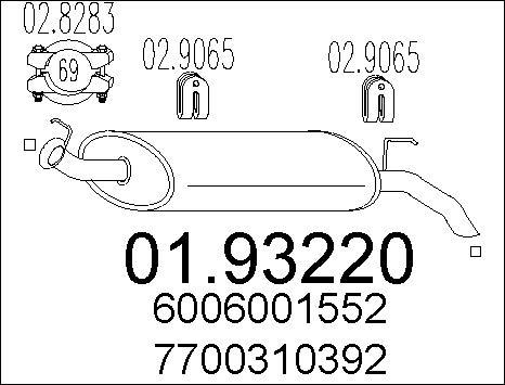 MTS 01.93220 - Глушник вихлопних газів кінцевий autocars.com.ua