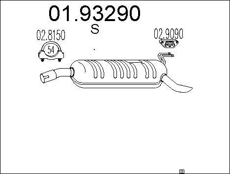 MTS 01.93290 - Глушник вихлопних газів кінцевий autocars.com.ua